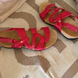 Women’s Red Strappy Comfort Sandals
